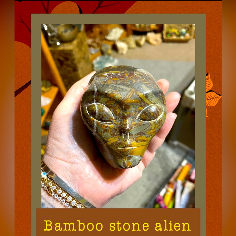 New amazing Bamboo stone carved Alien